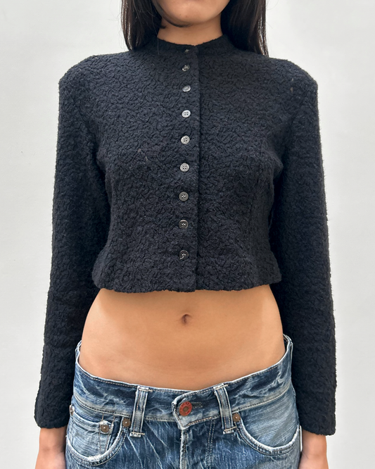 iwish by Y's Cropped Wool Cardigan