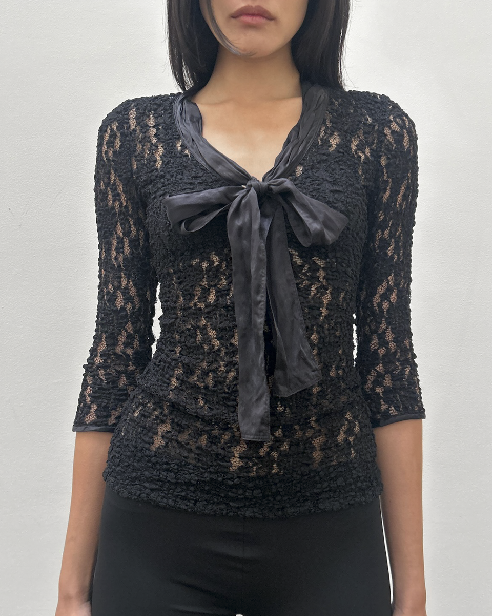 D&G Lace Bow Top