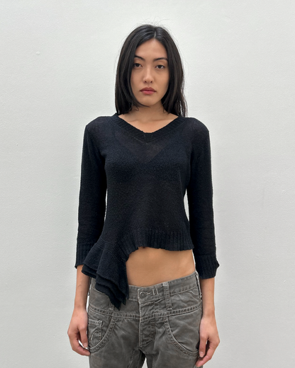 Y’s Yohji Yamamoto Asymmetrical Cropped Sweater