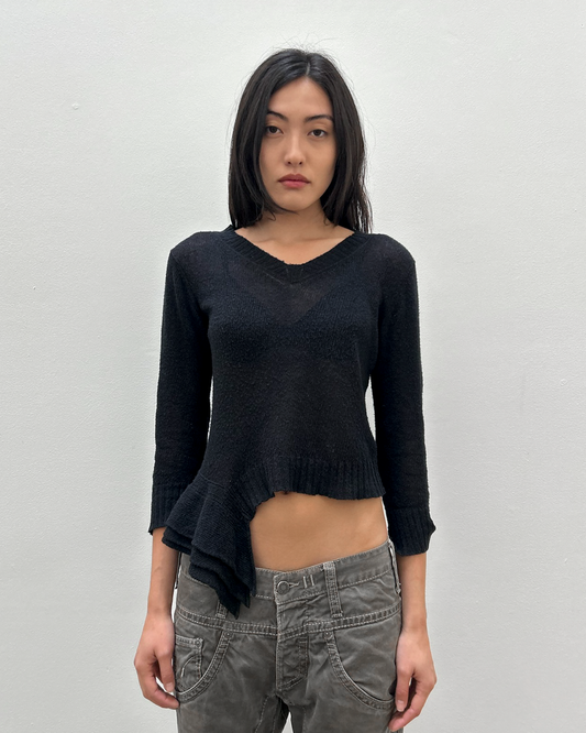 Y’s Yohji Yamamoto Asymmetrical Cropped Sweater