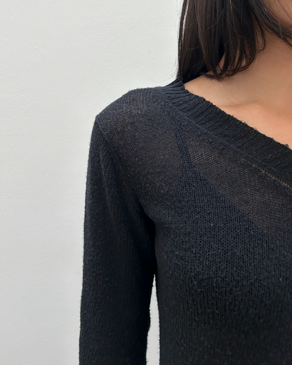 Y’s Yohji Yamamoto Asymmetrical Cropped Sweater