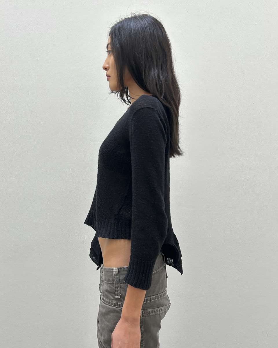 Y’s Yohji Yamamoto Asymmetrical Cropped Sweater