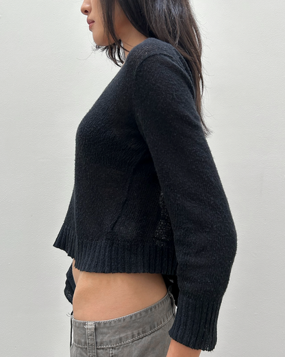 Y’s Yohji Yamamoto Asymmetrical Cropped Sweater