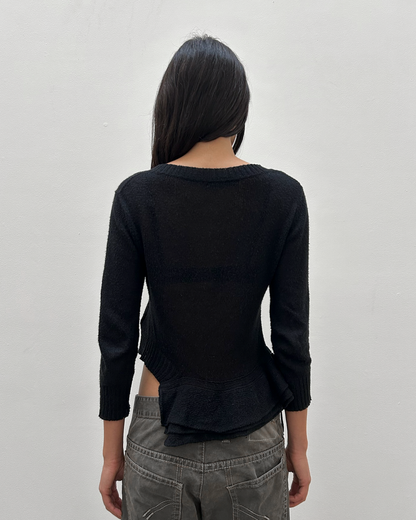 Y’s Yohji Yamamoto Asymmetrical Cropped Sweater