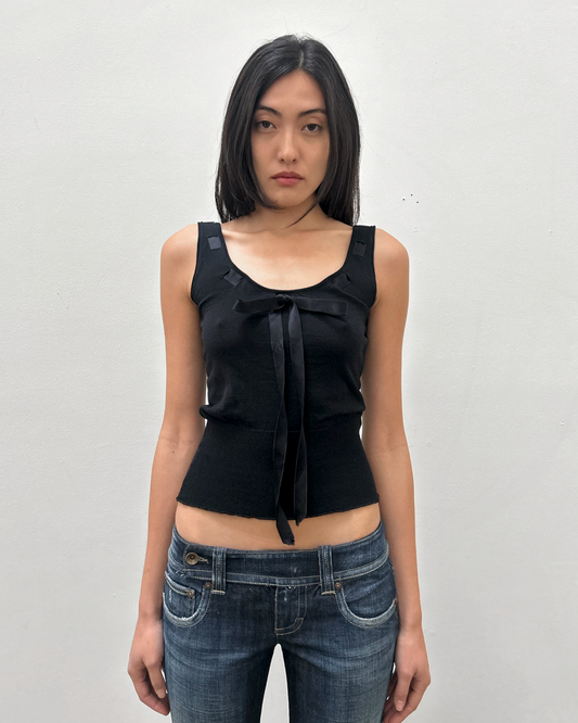 Anna Molinari Couture Sleeveless Ribbon Top