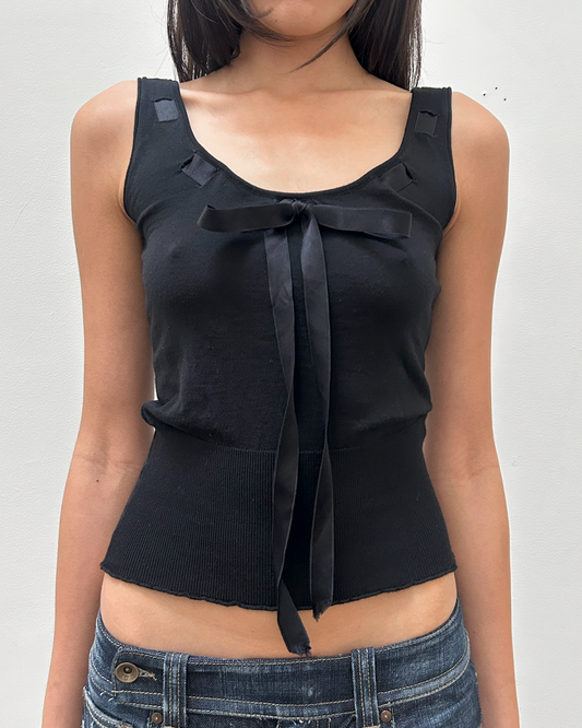 Anna Molinari Couture Sleeveless Ribbon Top