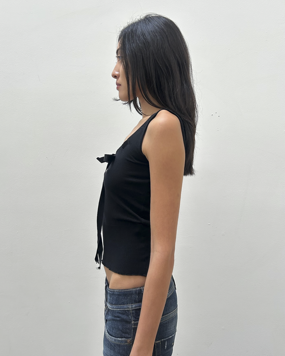 Anna Molinari Couture Sleeveless Ribbon Top