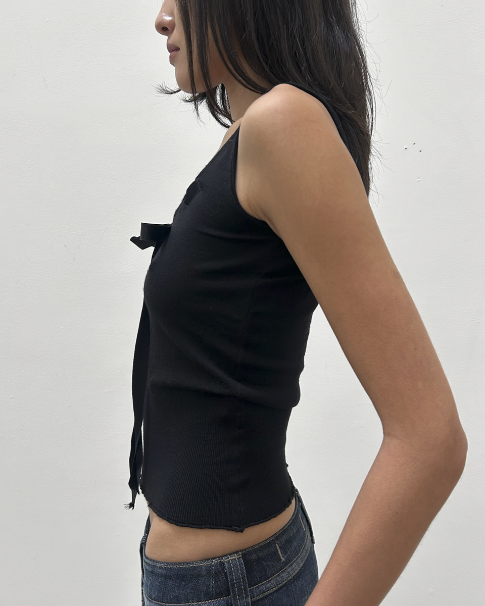 Anna Molinari Couture Sleeveless Ribbon Top