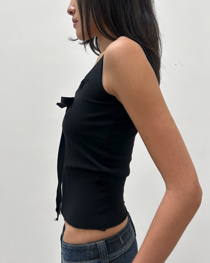 Anna Molinari Couture Sleeveless Ribbon Top