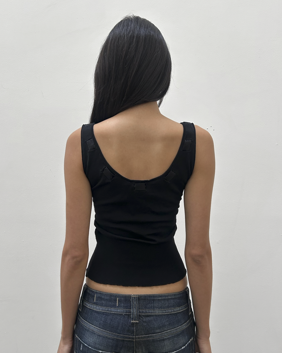 Anna Molinari Couture Sleeveless Ribbon Top