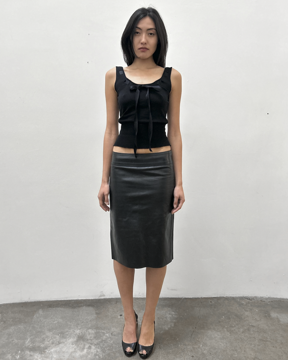 Gucci Leather Skirt with Corset Detail
