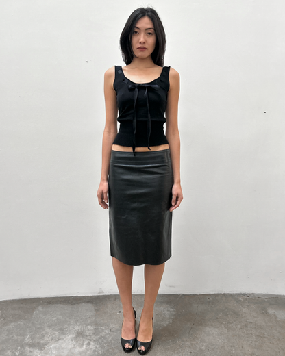 Gucci Leather Skirt with Corset Detail