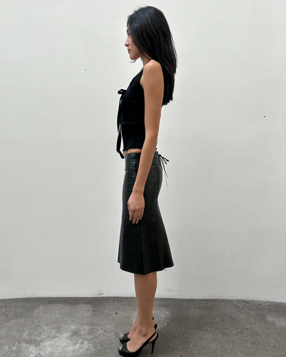 Gucci Leather Skirt with Corset Detail