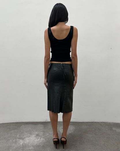 Gucci Leather Skirt with Corset Detail