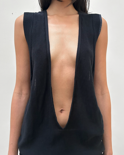 Y's Yohji Yamamoto Knit Plunge Neck Tunic