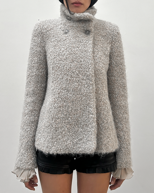 Patrizia Pepe Ruffle Sleeve Wool Jacket