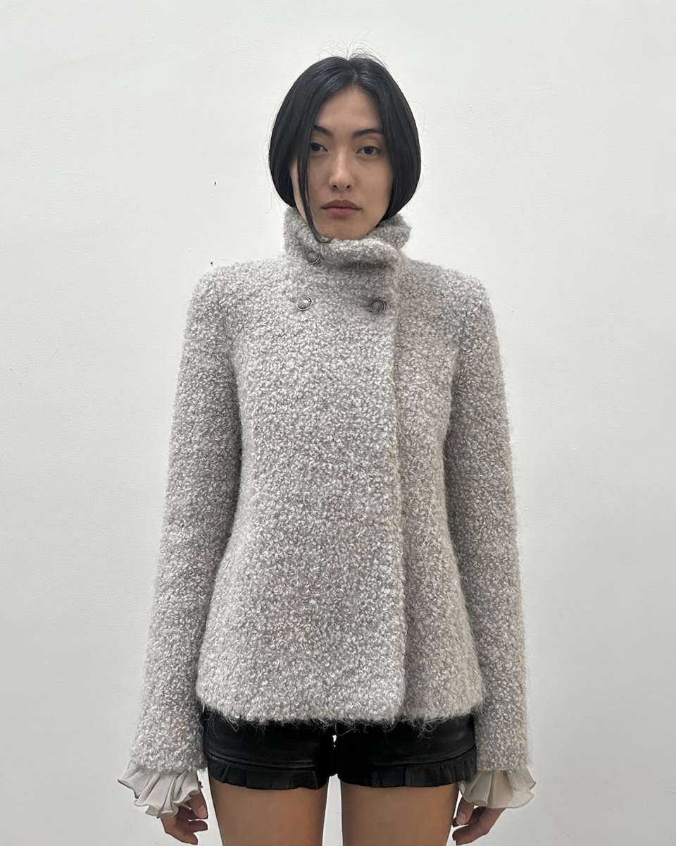 Patrizia Pepe Ruffle Sleeve Wool Jacket