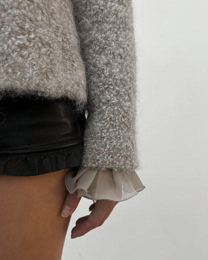 Patrizia Pepe Ruffle Sleeve Wool Jacket