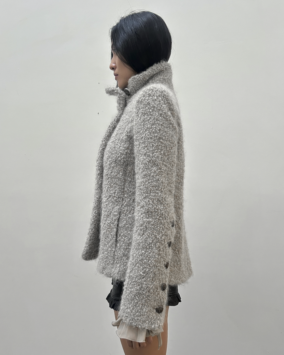 Patrizia Pepe Ruffle Sleeve Wool Jacket