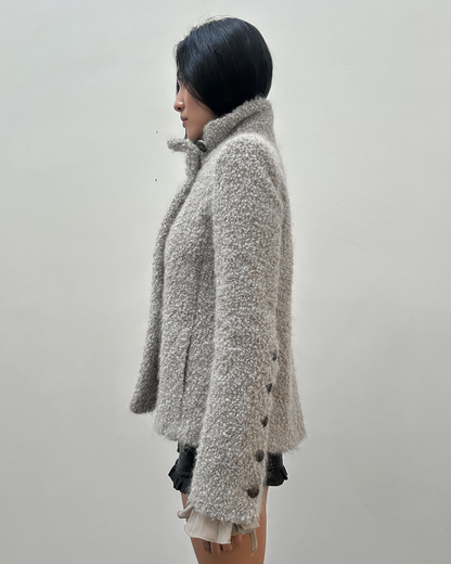 Patrizia Pepe Ruffle Sleeve Wool Jacket