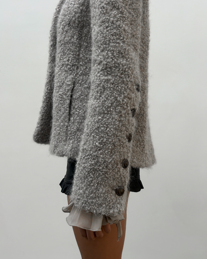 Patrizia Pepe Ruffle Sleeve Wool Jacket