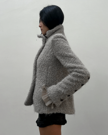 Patrizia Pepe Ruffle Sleeve Wool Jacket