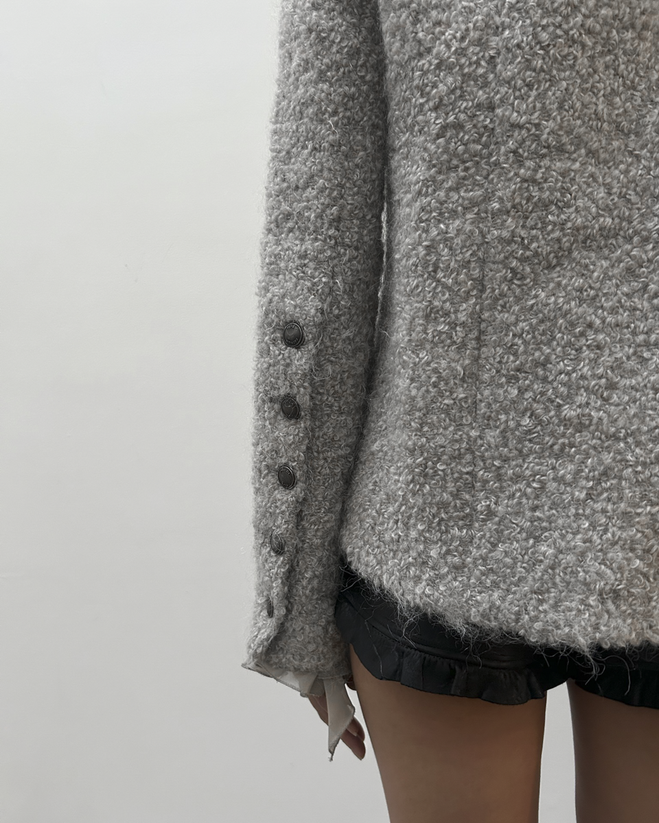 Patrizia Pepe Ruffle Sleeve Wool Jacket