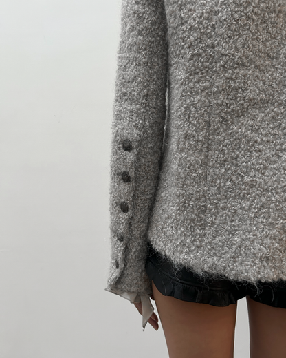 Patrizia Pepe Ruffle Sleeve Wool Jacket