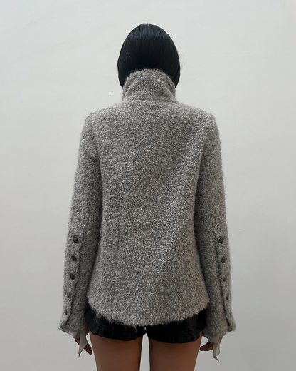 Patrizia Pepe Ruffle Sleeve Wool Jacket