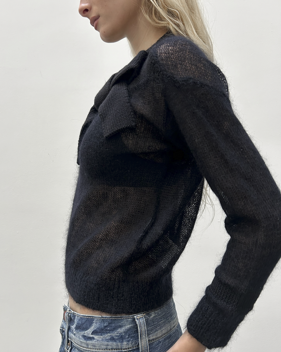 Paola Frani Sheer Knit Sweater