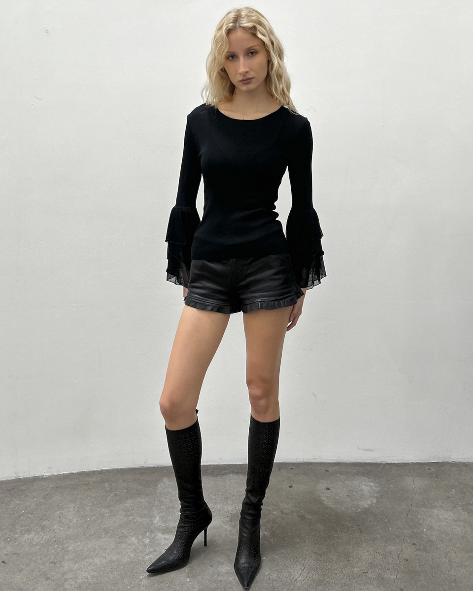 Emporio Armani Bell Sleeve Knit Top