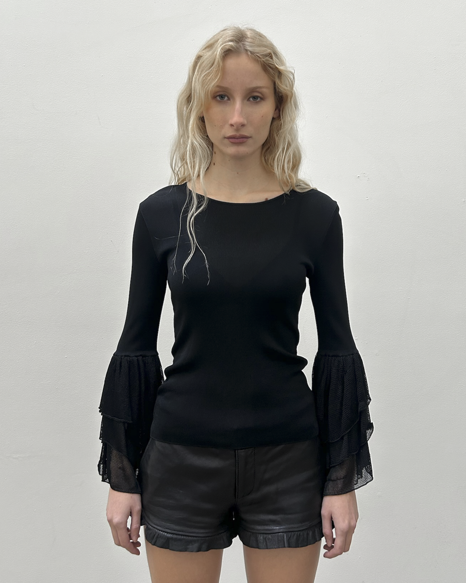 Emporio Armani Bell Sleeve Knit Top
