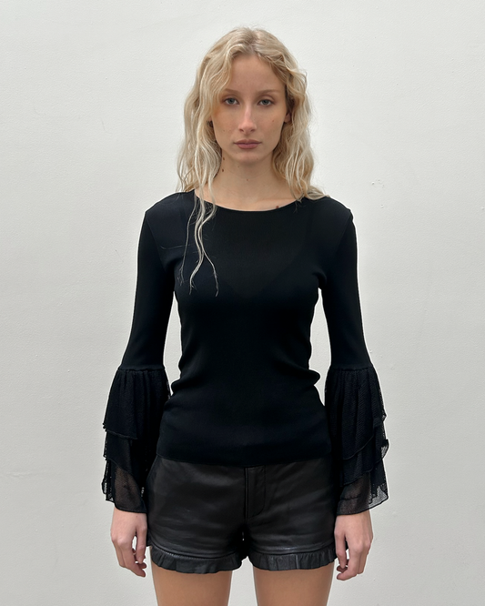Emporio Armani Bell Sleeve Knit Top