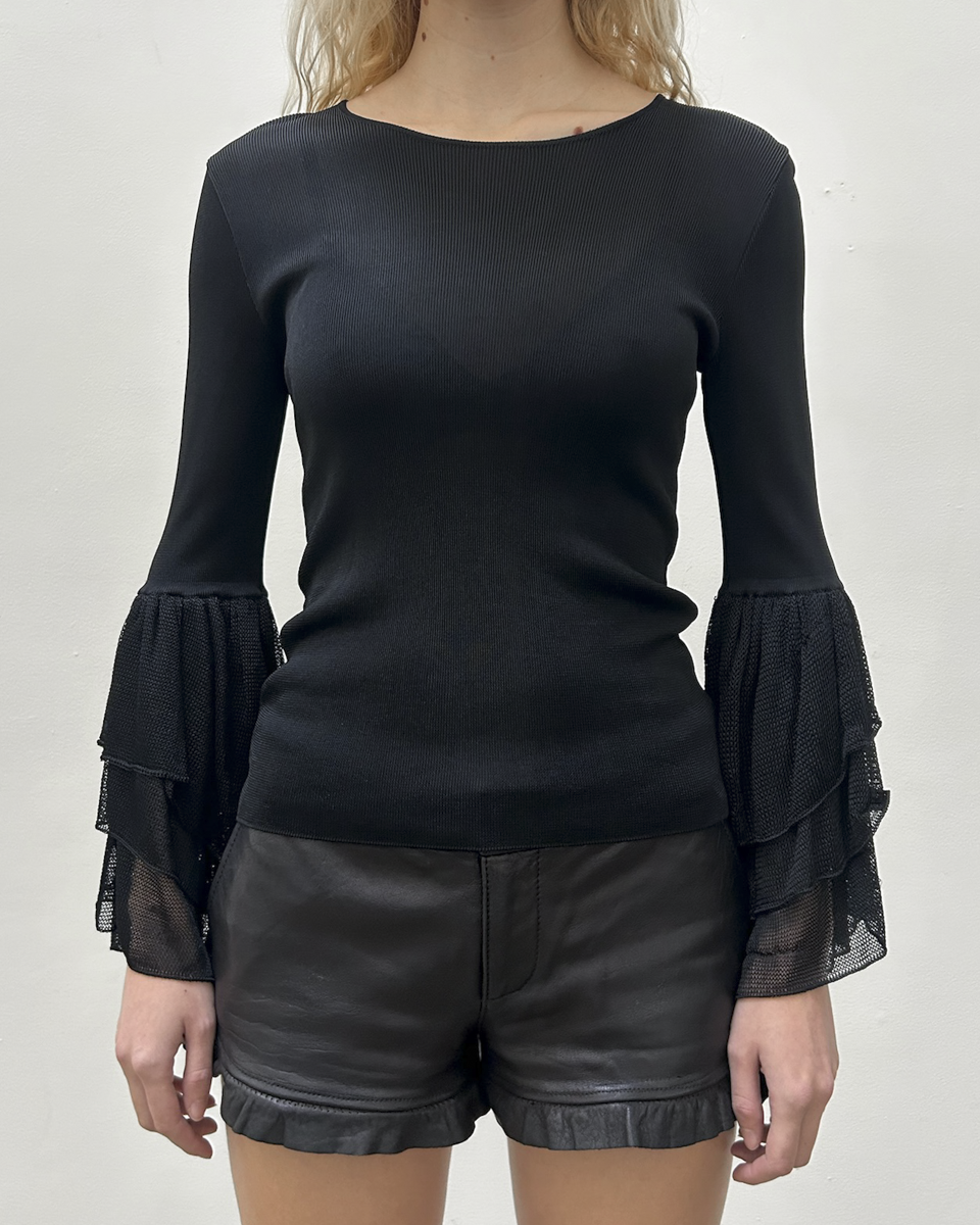 Emporio Armani Bell Sleeve Knit Top