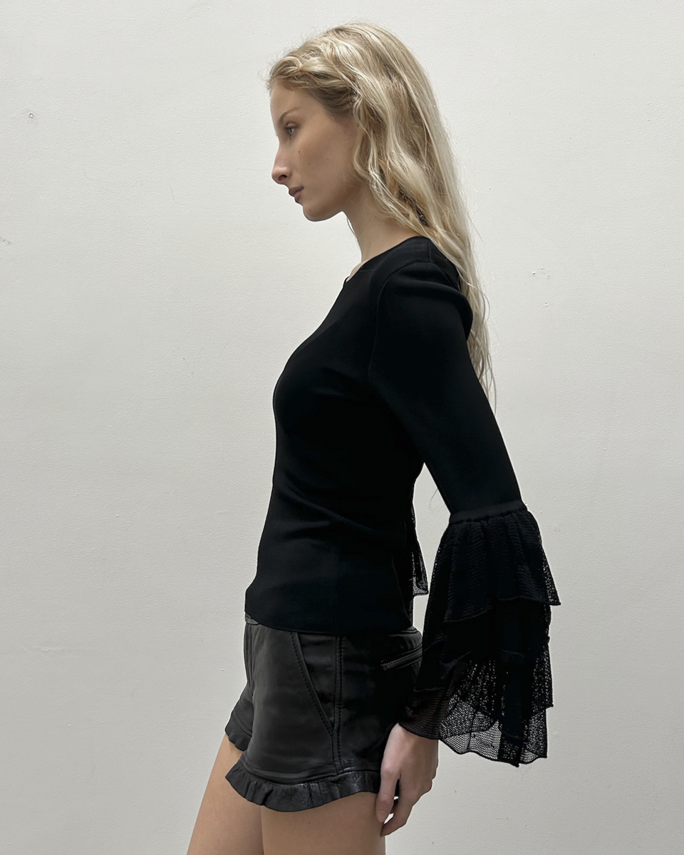 Emporio Armani Bell Sleeve Knit Top