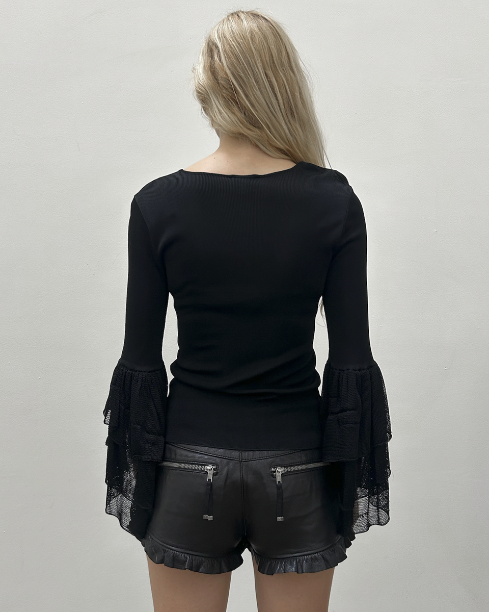 Emporio Armani Bell Sleeve Knit Top