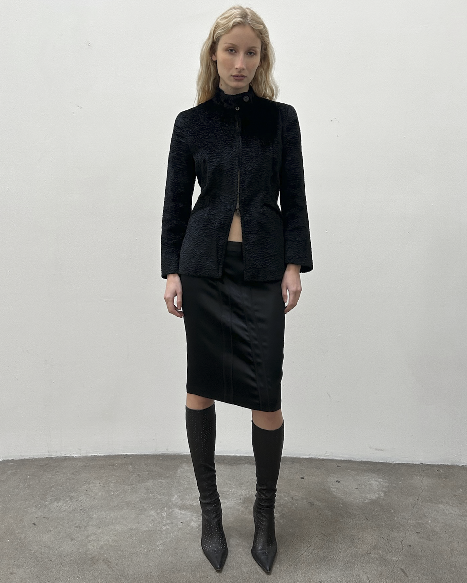 Emporio Armani Faux Shearling Double Zip Jacket