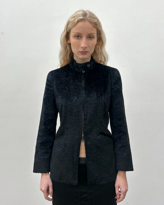 Emporio Armani Faux Shearling Double Zip Jacket