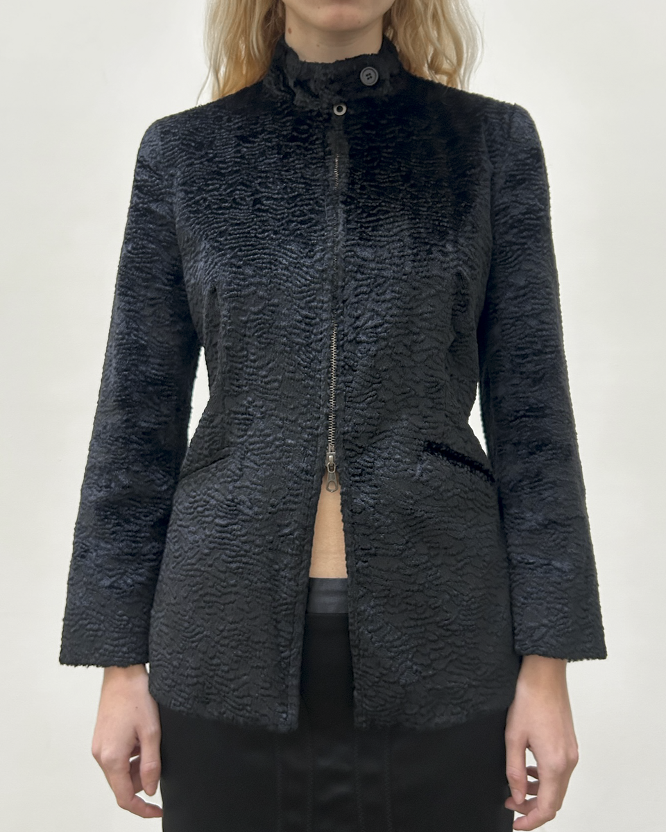 Emporio Armani Faux Shearling Double Zip Jacket