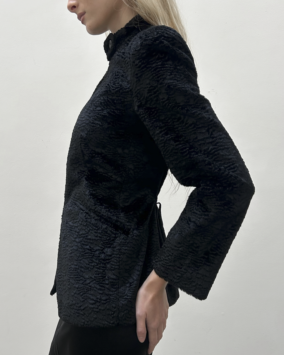 Emporio Armani Faux Shearling Double Zip Jacket