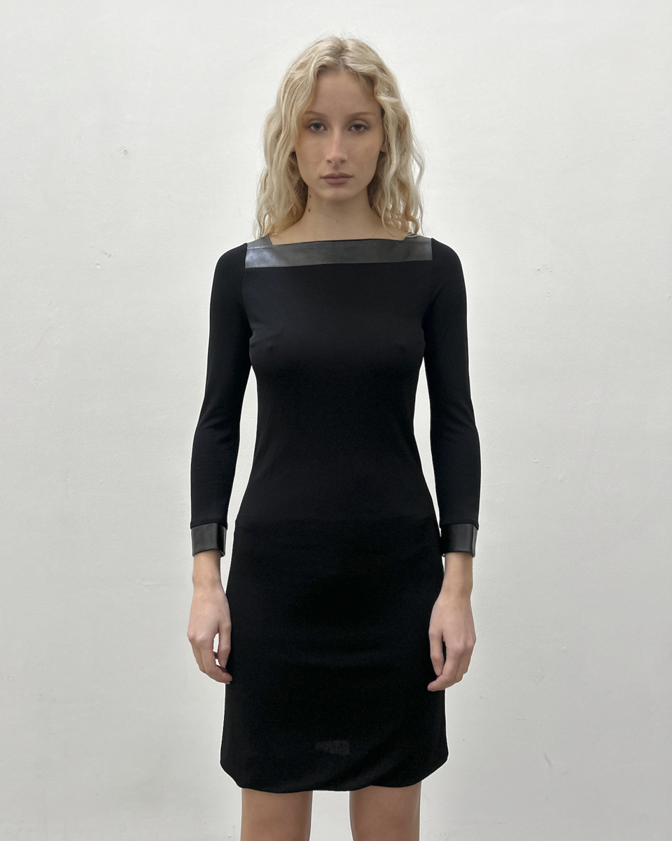 Gucci Leather Trim Dress