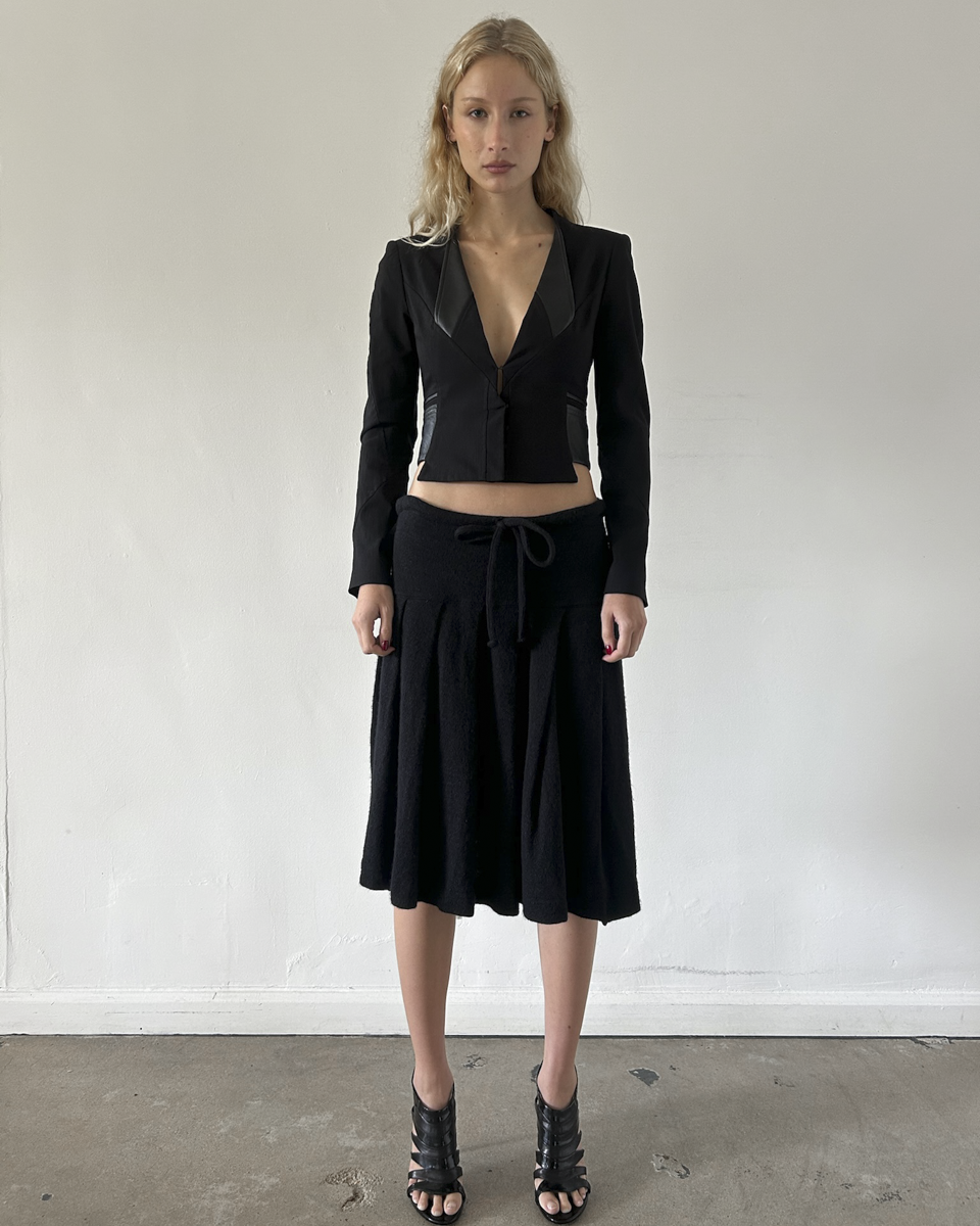 Y’s Yohji Yamamoto Pleated Wool Skirt