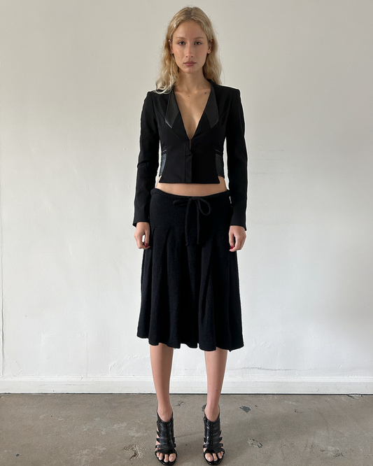Y’s Yohji Yamamoto Pleated Wool Skirt