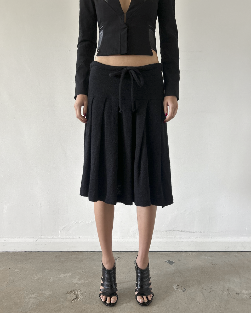 Y’s Yohji Yamamoto Pleated Wool Skirt