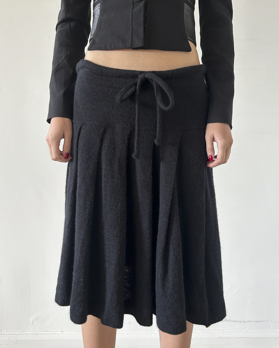 Y’s Yohji Yamamoto Pleated Wool Skirt