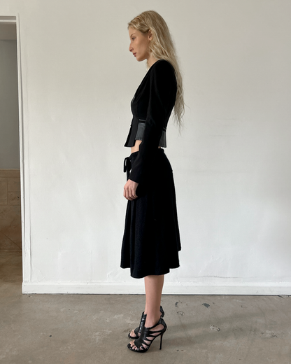 Y’s Yohji Yamamoto Pleated Wool Skirt