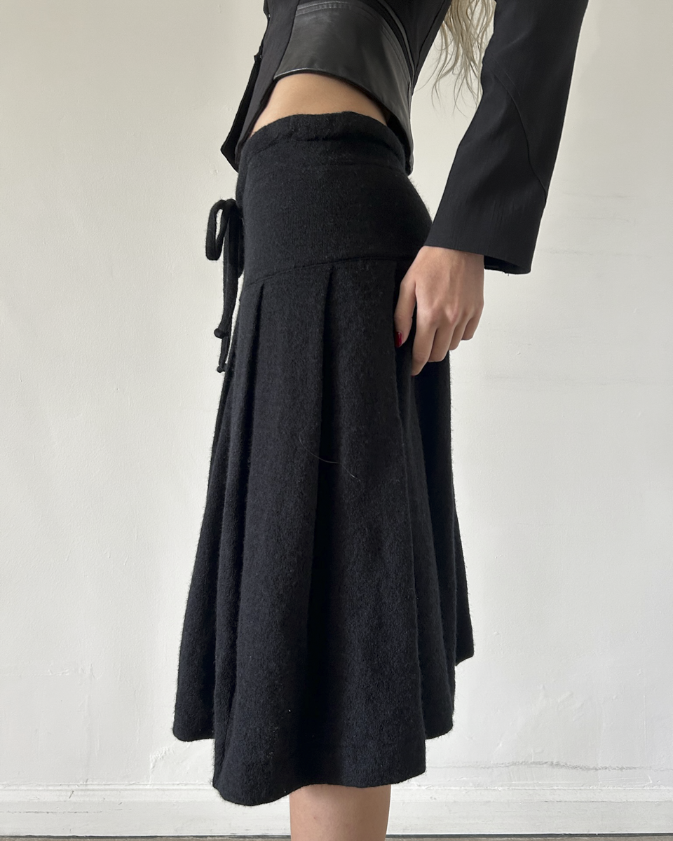 Y’s Yohji Yamamoto Pleated Wool Skirt