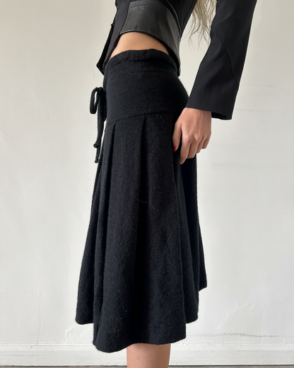 Y’s Yohji Yamamoto Pleated Wool Skirt