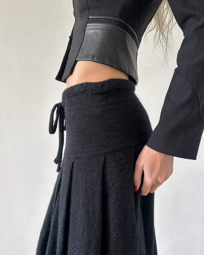 Y’s Yohji Yamamoto Pleated Wool Skirt