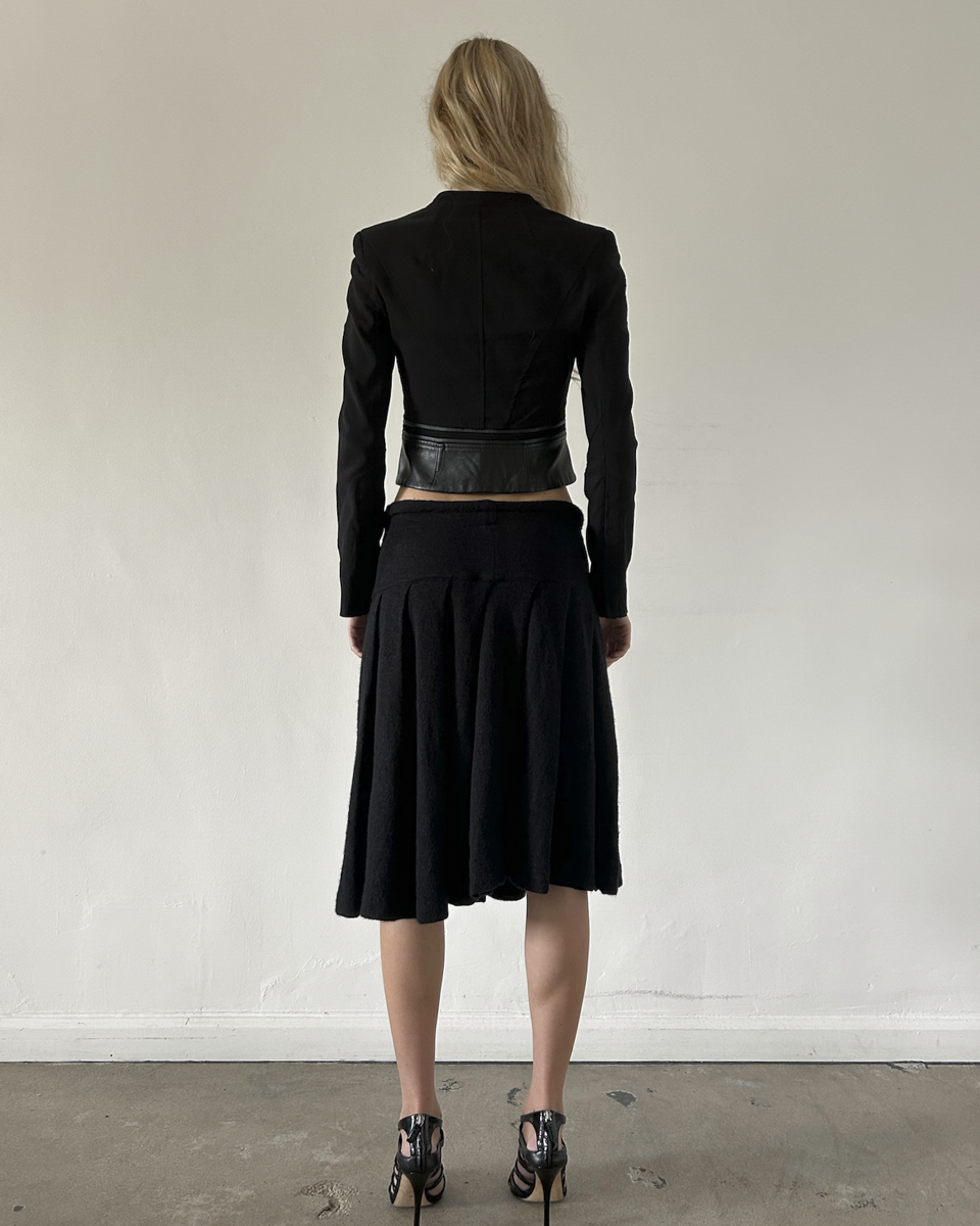 Y’s Yohji Yamamoto Pleated Wool Skirt